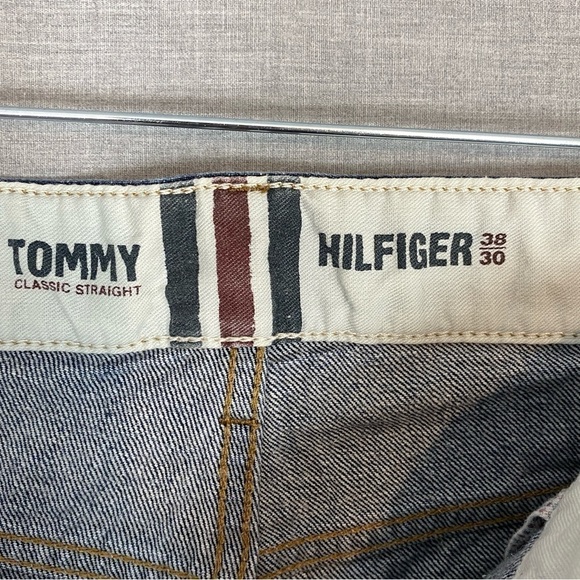 Tommy Hilfiger Classic Straight Jeans 38W Hemmed Short 100% Cotton Blue - Picture 4 of 11